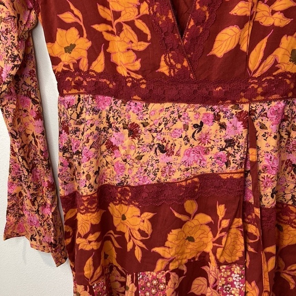 Free People Floral Maxi Dress - Red and Pink - Picture 8 of 11